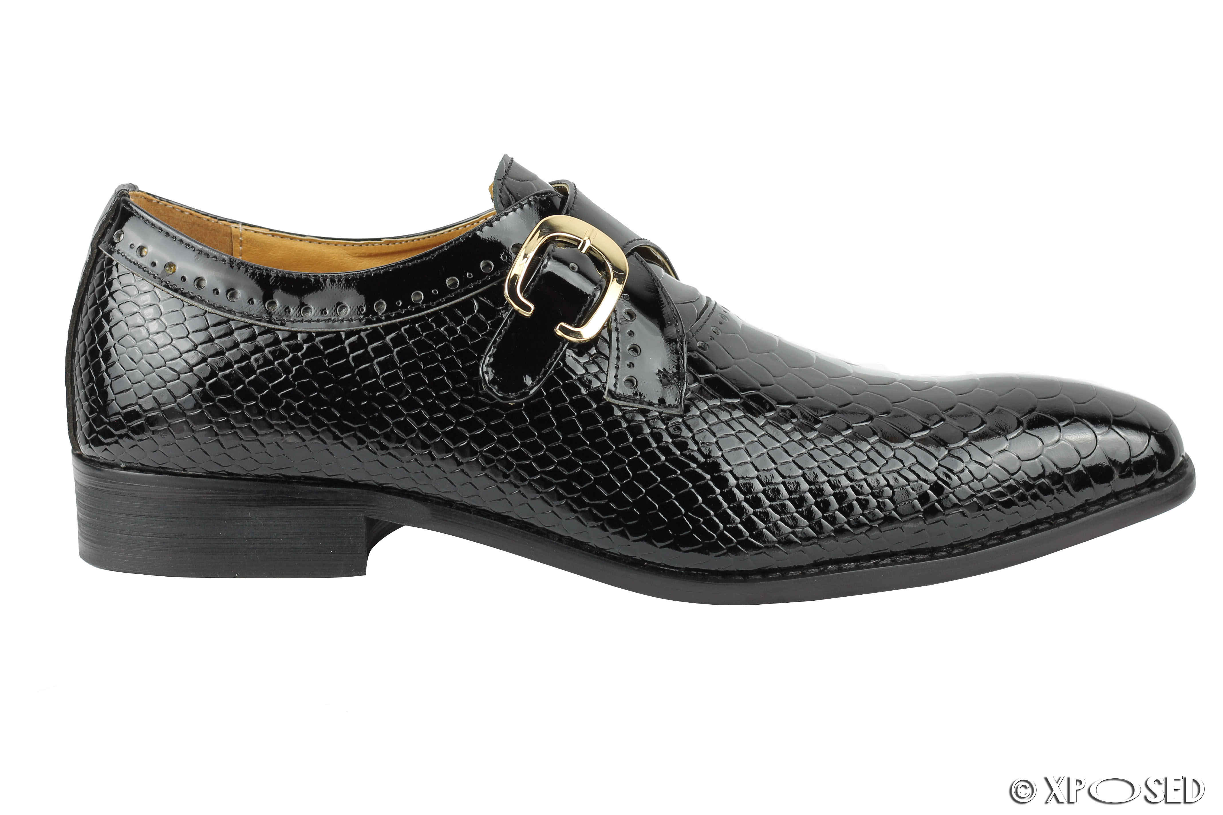 black crocodile court shoes